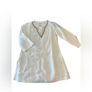 Malvin I Love Linen Womens Tunic Size 6 Rhinestone Embellished